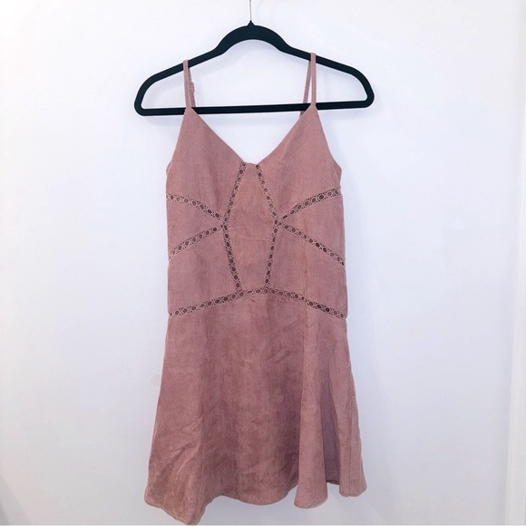 SHE + SKY “don't let go” corduroy rose pink mini dress - Picture 1 of 14